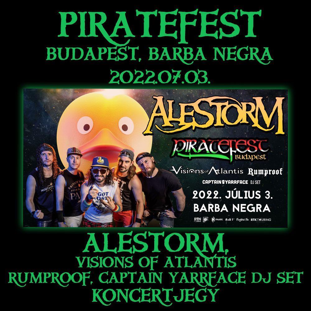 Alestorm: Piratefest Budapest - Visions Of Atlantis / Rumproof - 2022. július 3. - Barba Negra koncertjegy